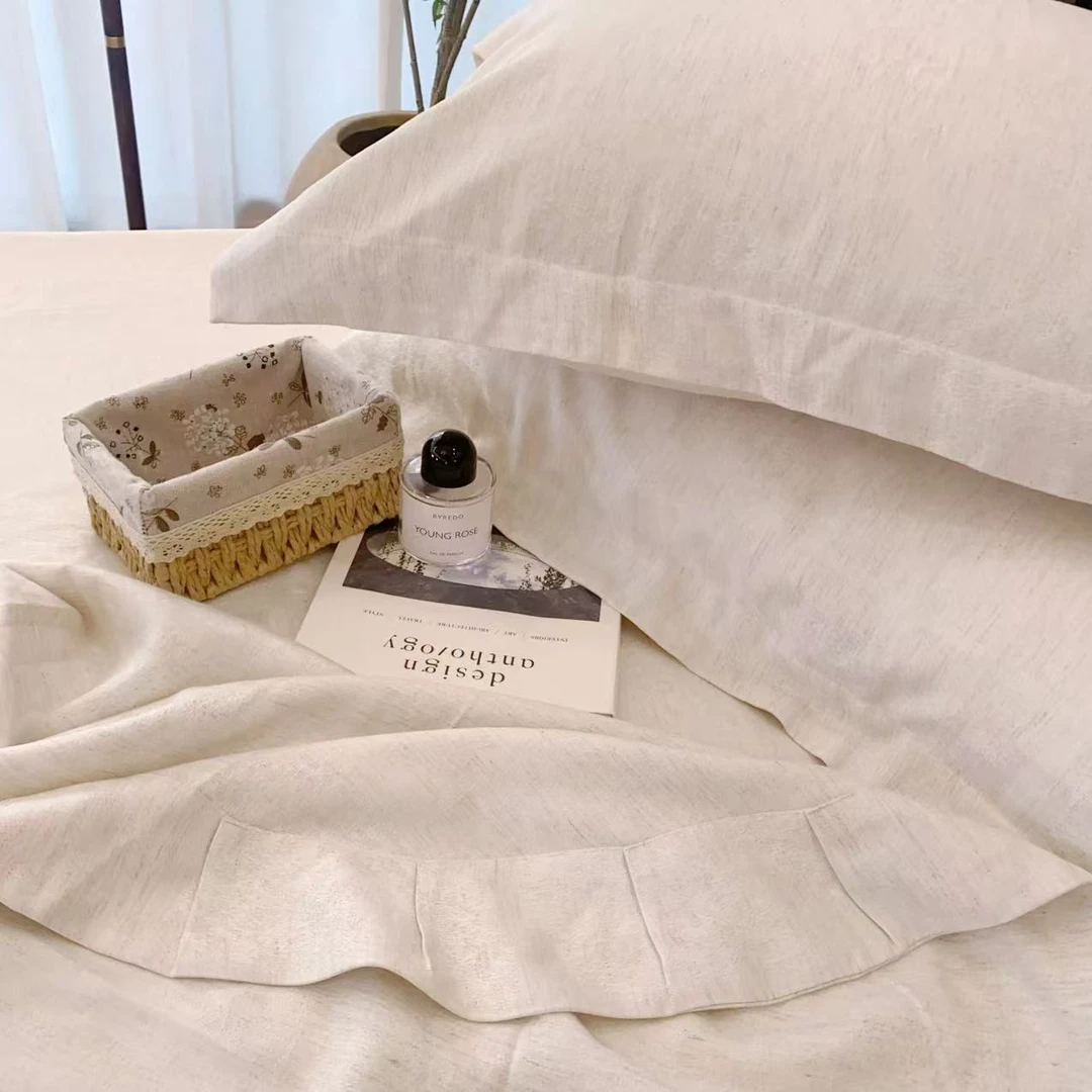 【雅趣】罗马画报 外贸高定系列245*250大尺寸竹麻软凉席床盖三件套