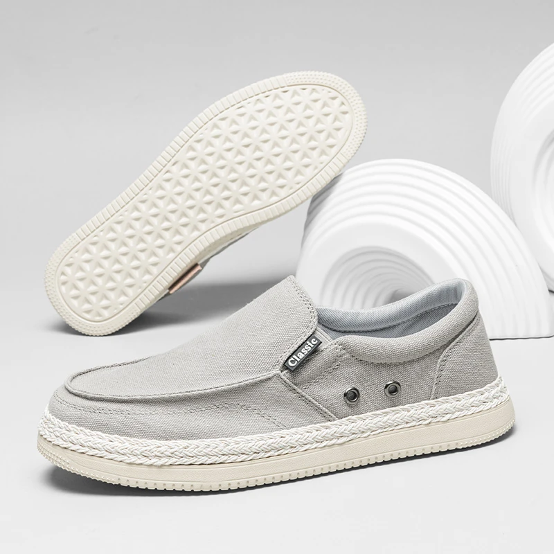 牛仔布帆布鞋商务男士软底透气防滑轻便百搭耐磨防臭老北京休闲鞋
