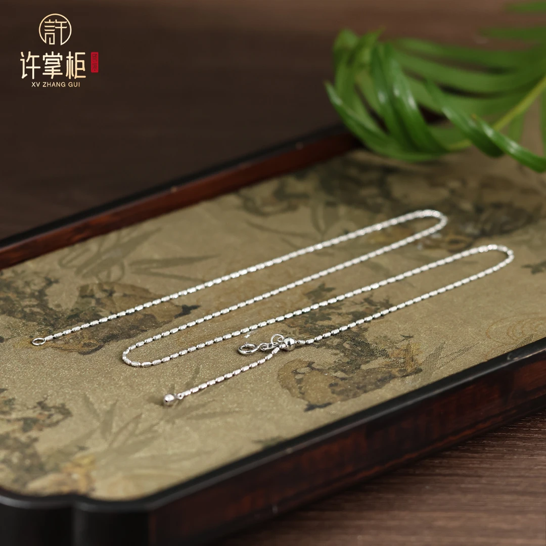 YGY｜18K金镶嵌素款项链万能百搭链国潮百搭滑动调节长度约49CM