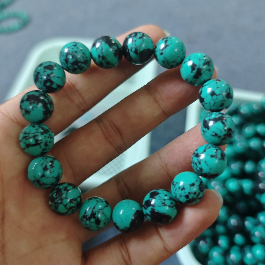 A43绿乌花12mm手串