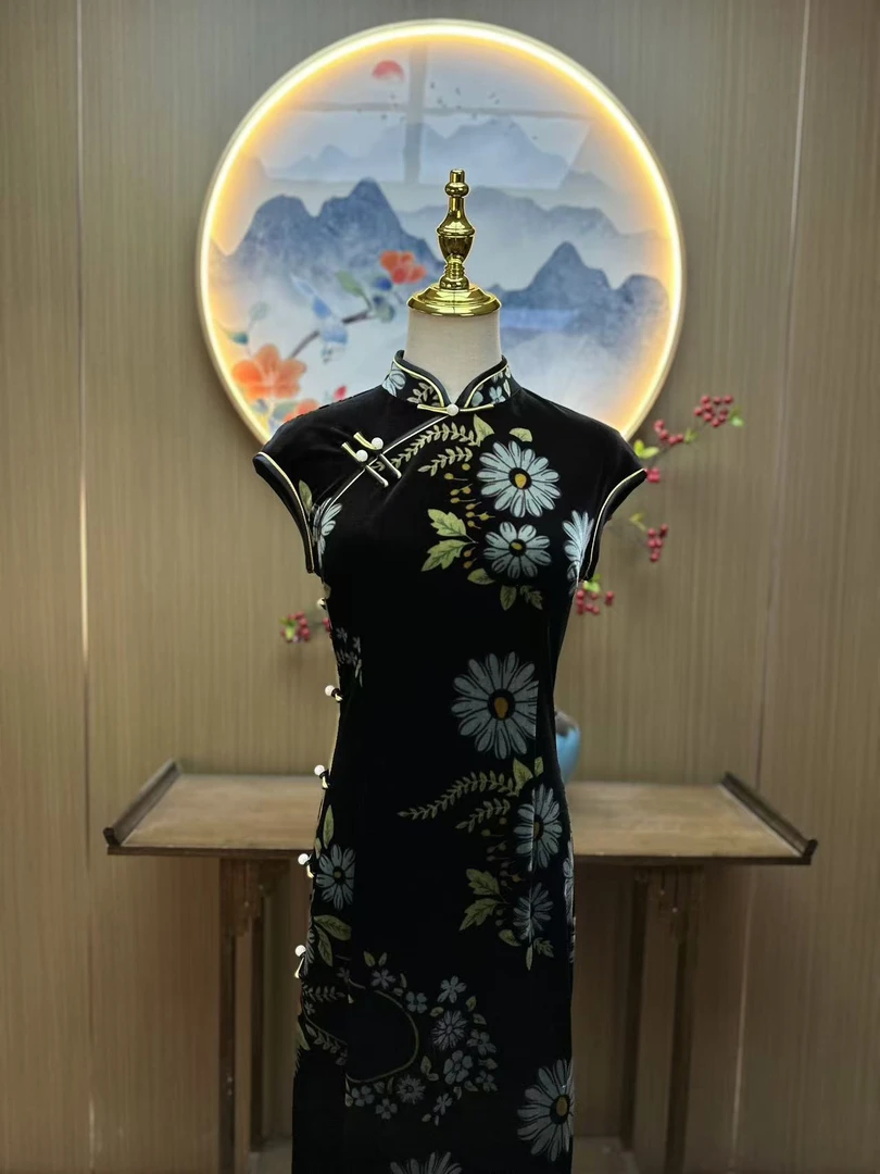 晚香 日常气质文艺国风复古优雅长款旗袍