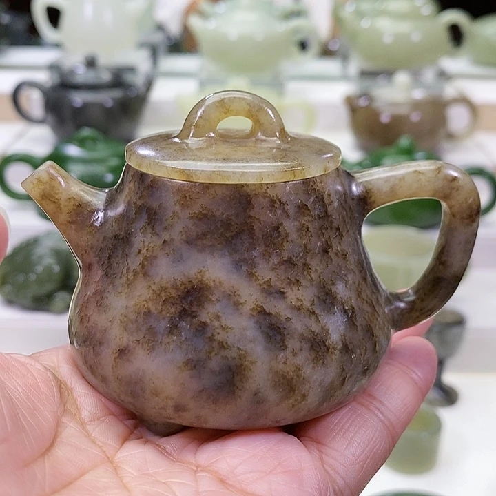 未镶嵌和田玉挂件茶壶100m l