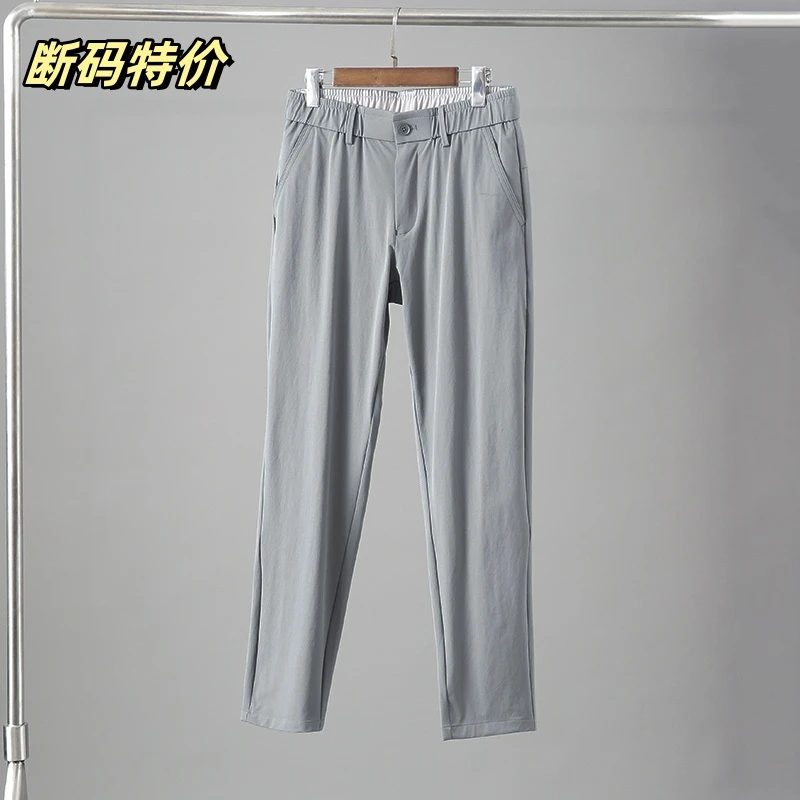 H967夏款剪标松紧弹力腰宽松舒适九分男士休闲裤