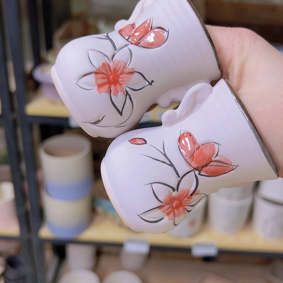 红陶陶瓷花盆当场满12包邮