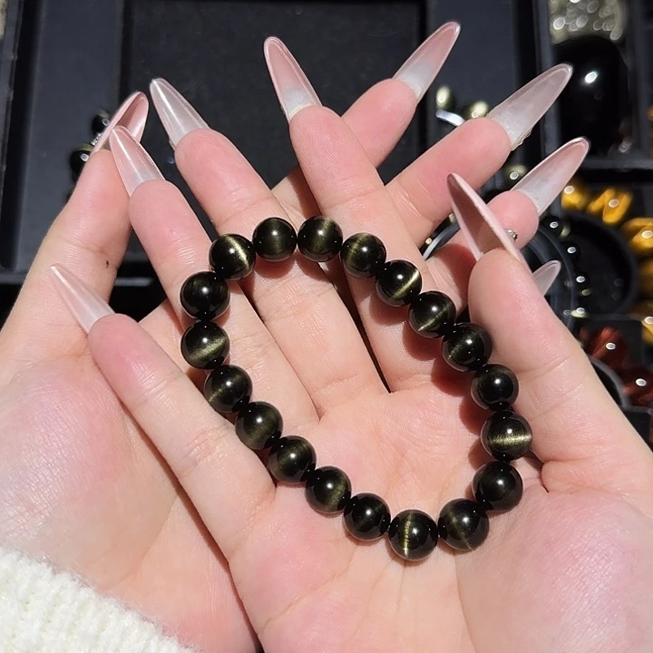 范***生黑曜岩未镶嵌手链