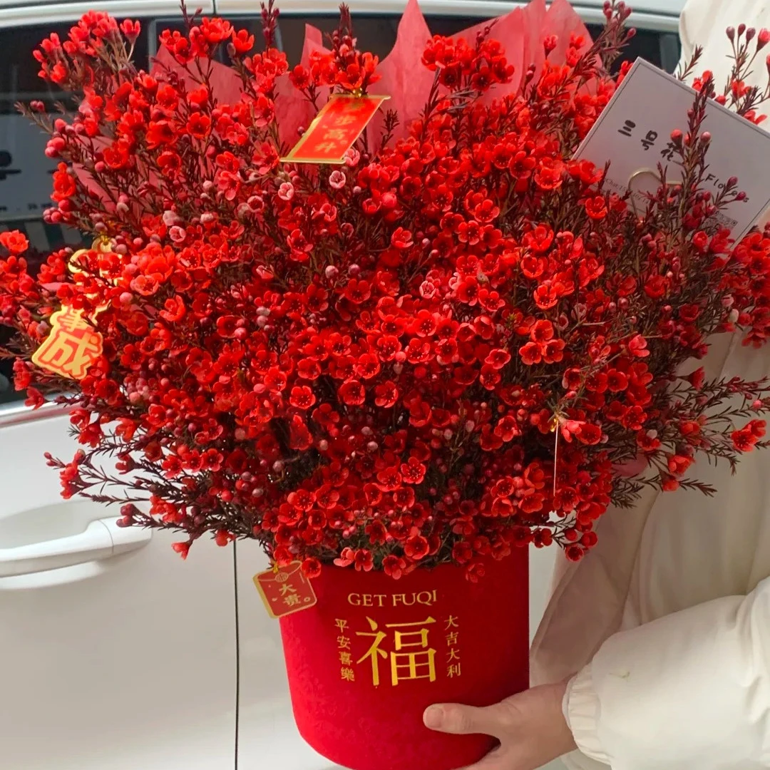 【腊梅抱抱桶】鲜花腊梅鲜花抱抱桶年宵花鲜花店同城送花上门免费配送直播间现场卖花鲜花小时达