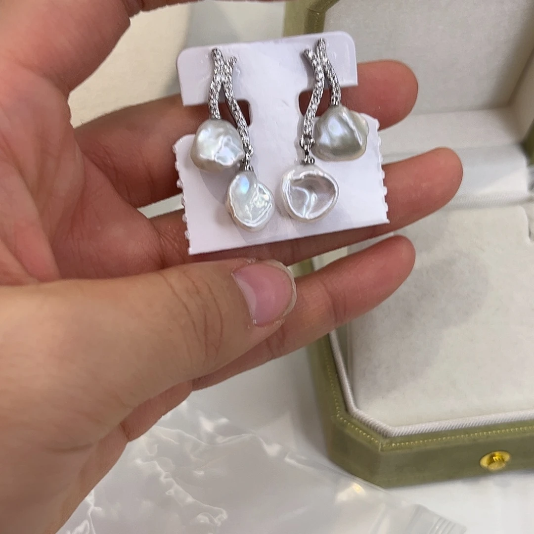 耳饰合金淡水珍珠