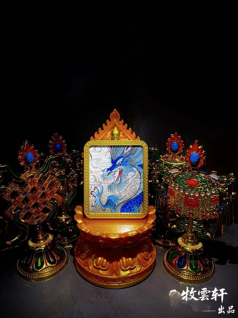 唐卡文创水龙生财国潮挂坠