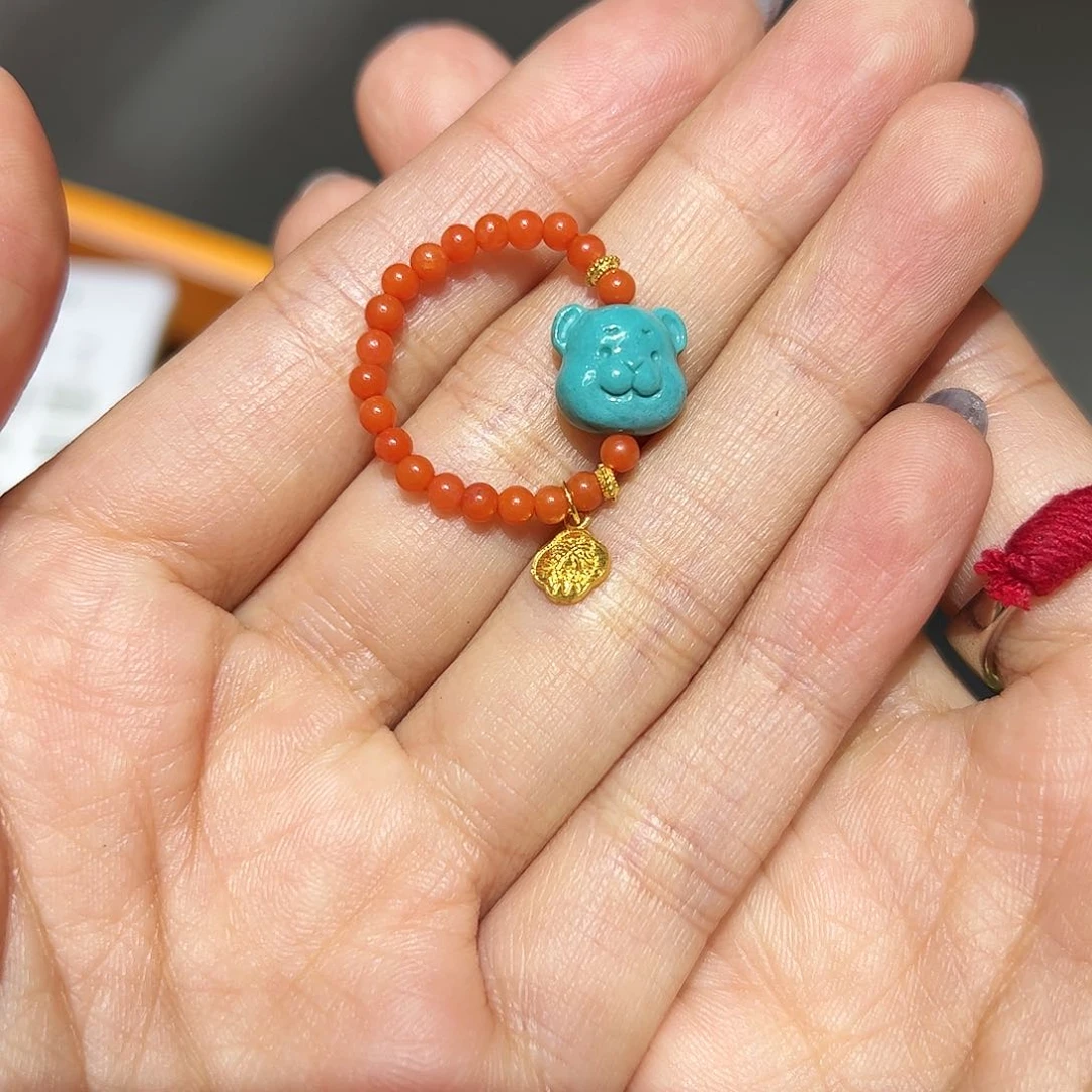 绿松石戒指18K金镶嵌洋*人