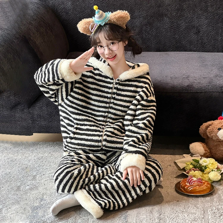 女童毛毛衣套装2025休闲大童加厚保暖云朵绒家居服外穿高品质套装