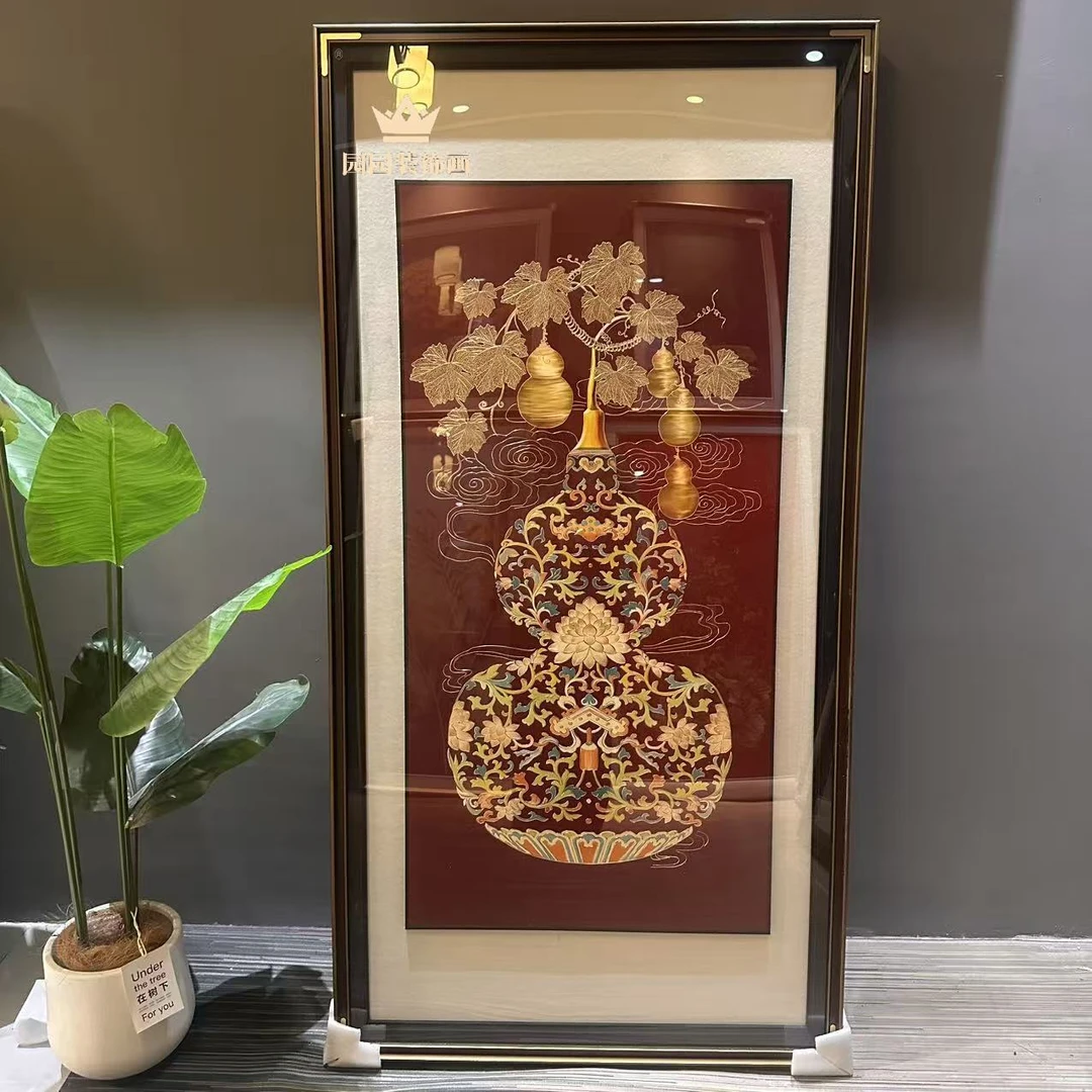 【福禄临门】铜雕画挂画现代新中式玄关高端装饰画