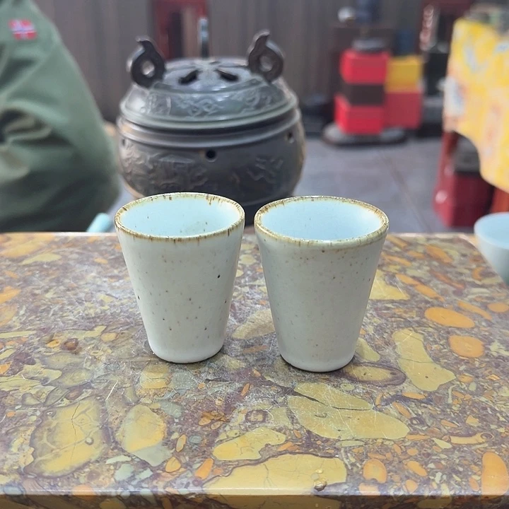 柴烧汝瓷品茗杯子。。。品茗