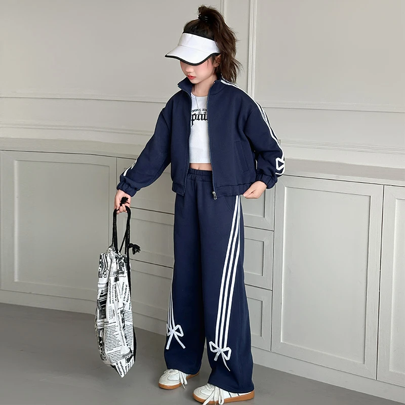 女童时尚春秋款休闲运动套装2025新款6-12岁15岁中大儿童春装卫裤