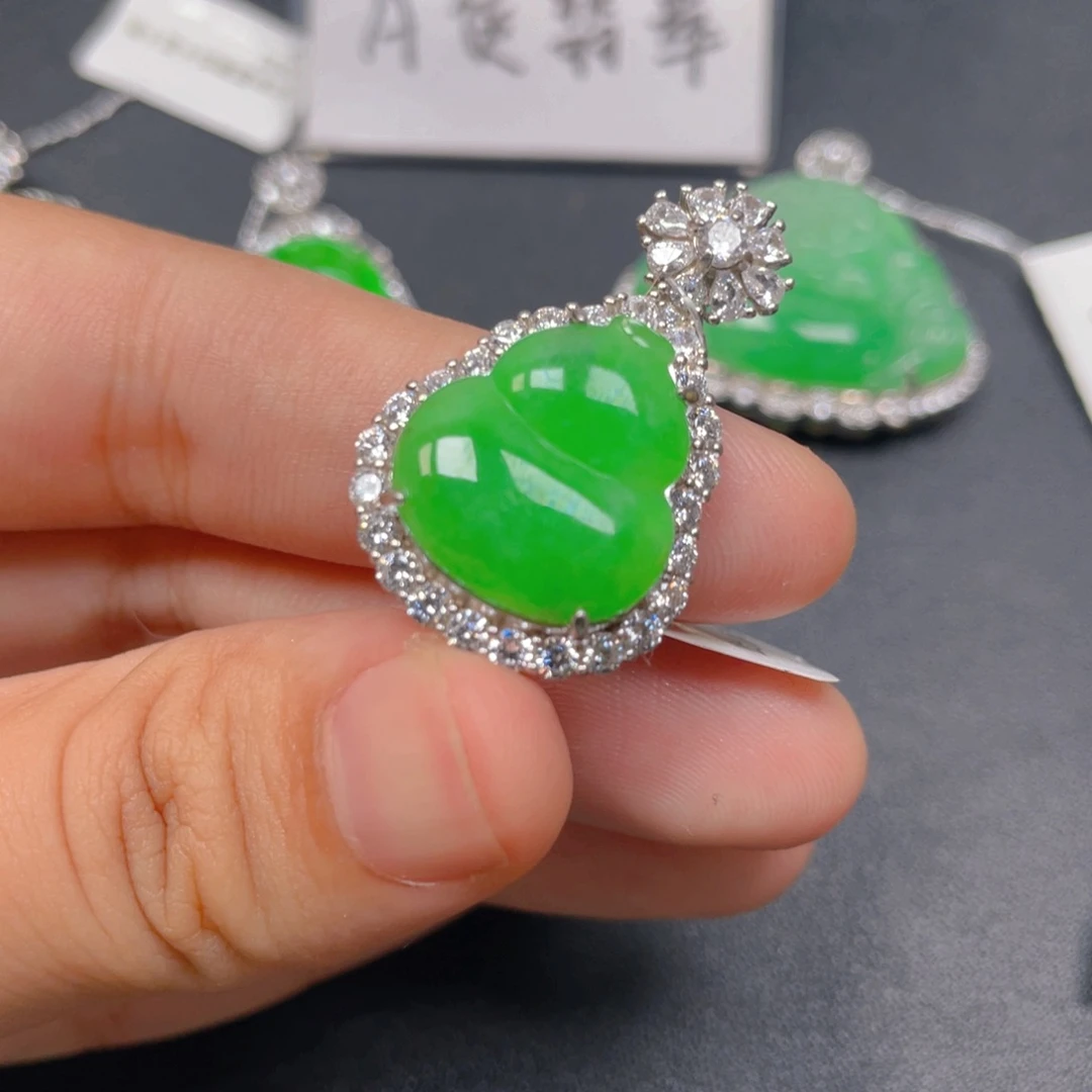 翡翠银S925镶嵌吊坠(不含链)