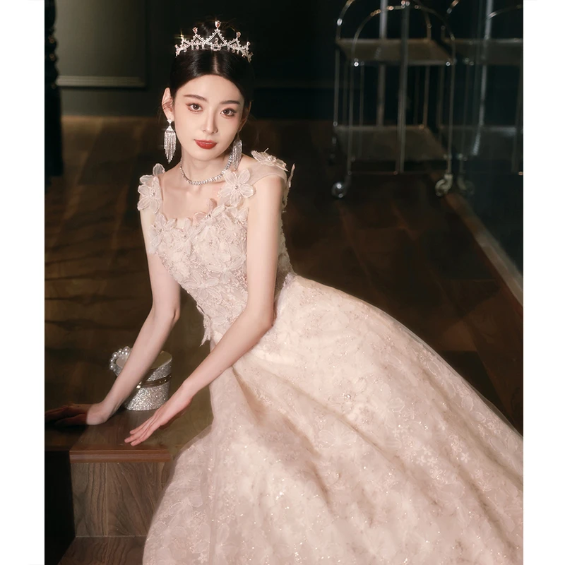 绝美晚礼服女2025新款高级感轻奢小众高端生日主持成人订婚连衣裙