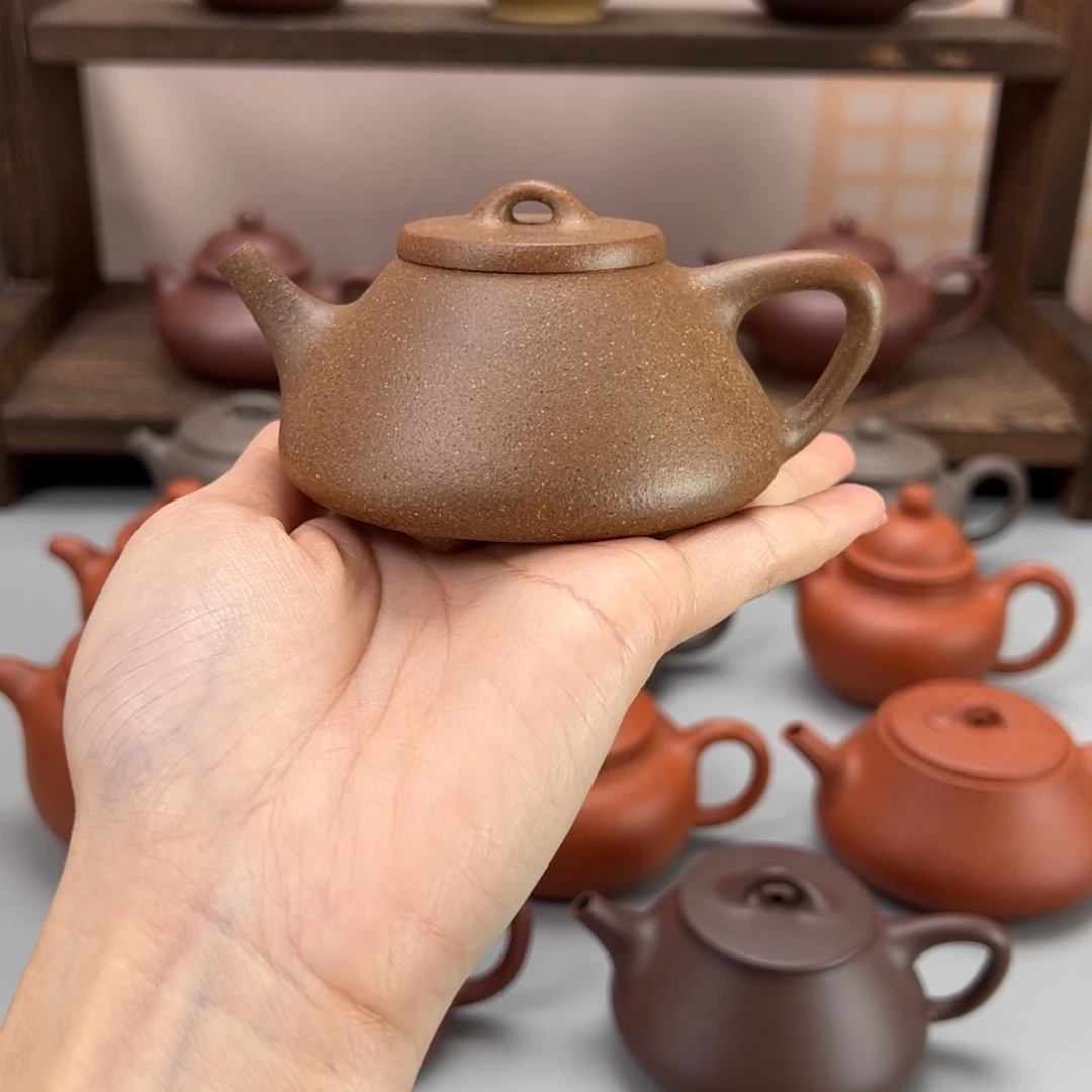 紫砂茶杯青段子冶石瓢150cc微瑕