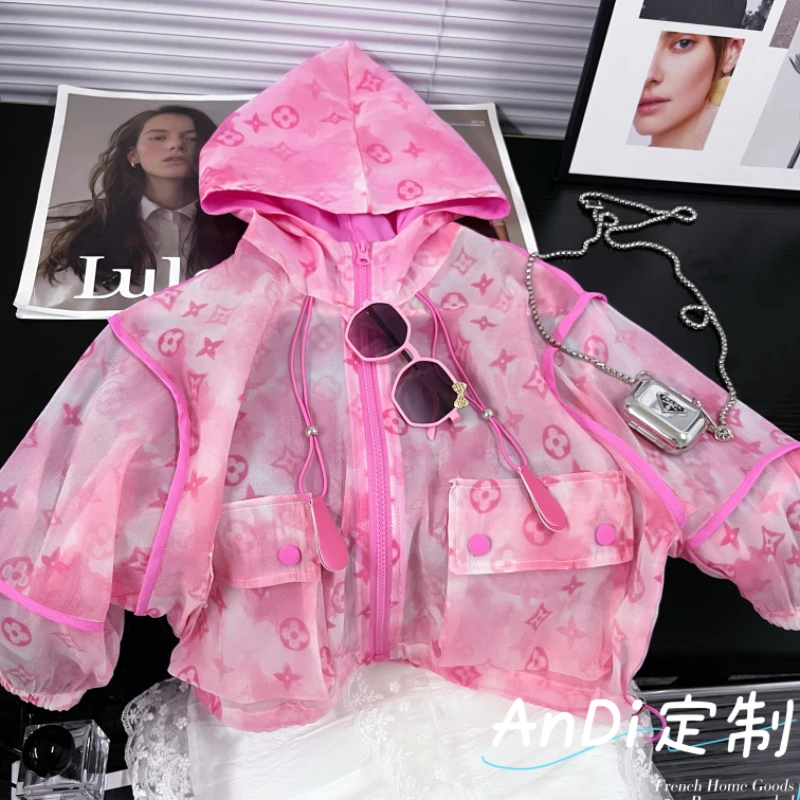 〖ANDI〗安迪订制女童夏季设计感新款薄款连帽时尚外套4554