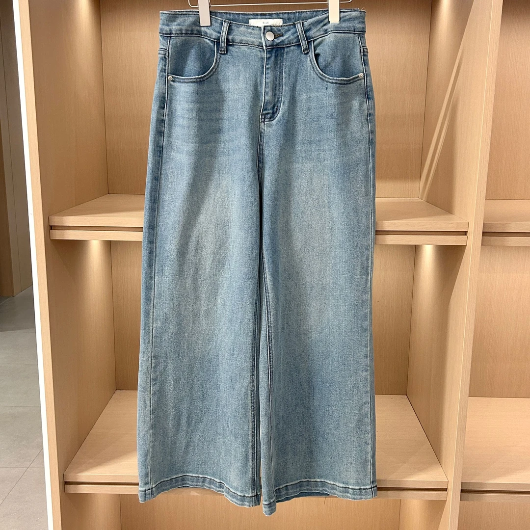 春夏新款韩系显瘦微喇牛仔裤10951-1（微偏大卡码拍小裤长98）