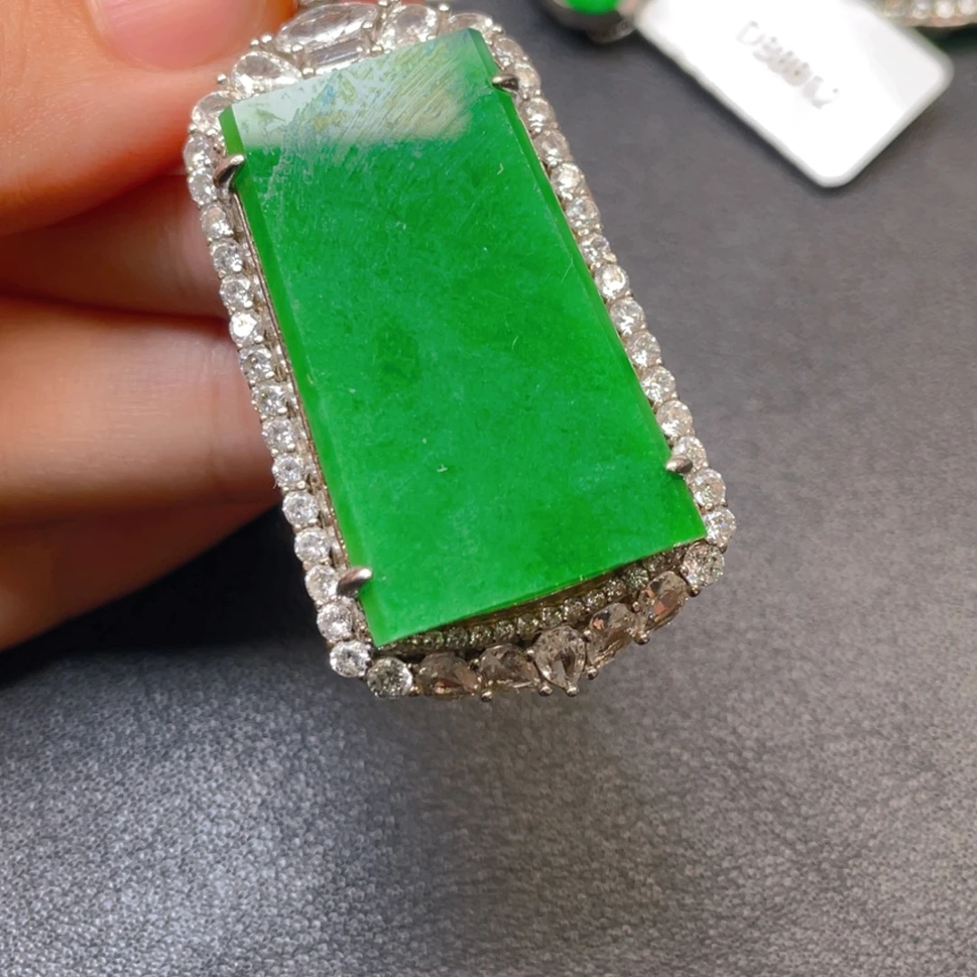 翡翠银S925镶嵌吊坠(不含链)