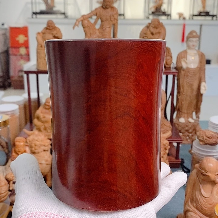 缅甸花梨（花梨木类）笔筒摆件作品