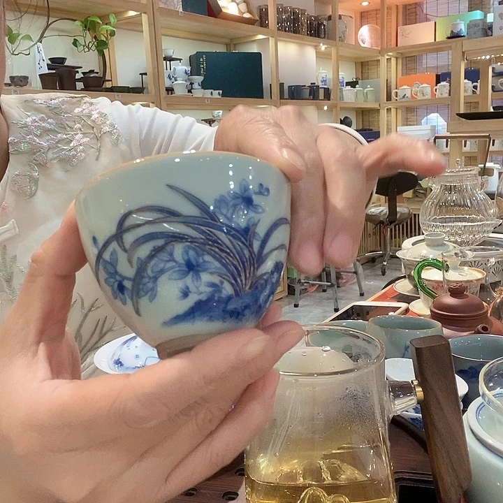 青瓷茶具茶杯主人杯