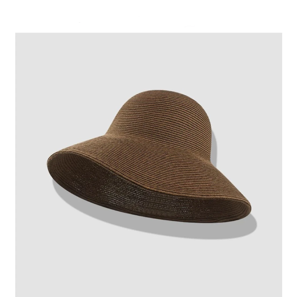 XZ-09日系简约可折叠大帽檐遮阳草帽海边度假防晒帽子