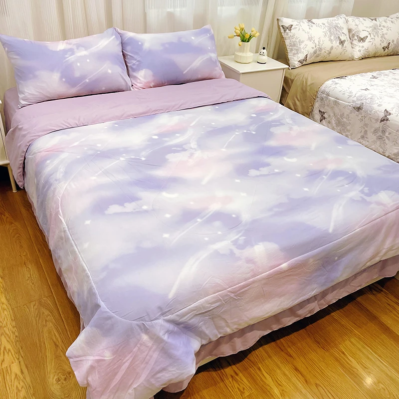 【夏被四件套】皱皱纱夏凉被四件套空调被薄被子