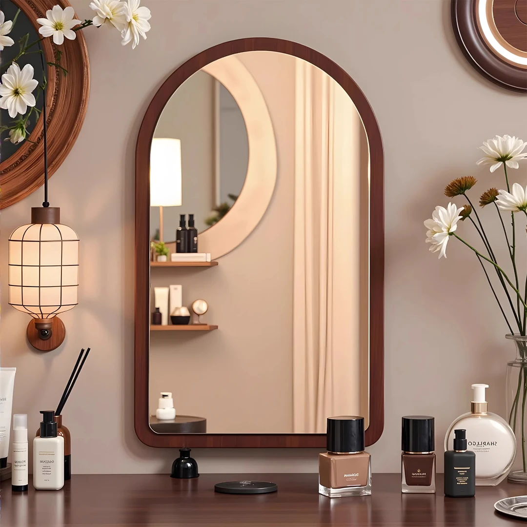 中古梳妆镜子贴墙上桌面新款女生主卧化妆镜子大号挂墙家用化妆镜