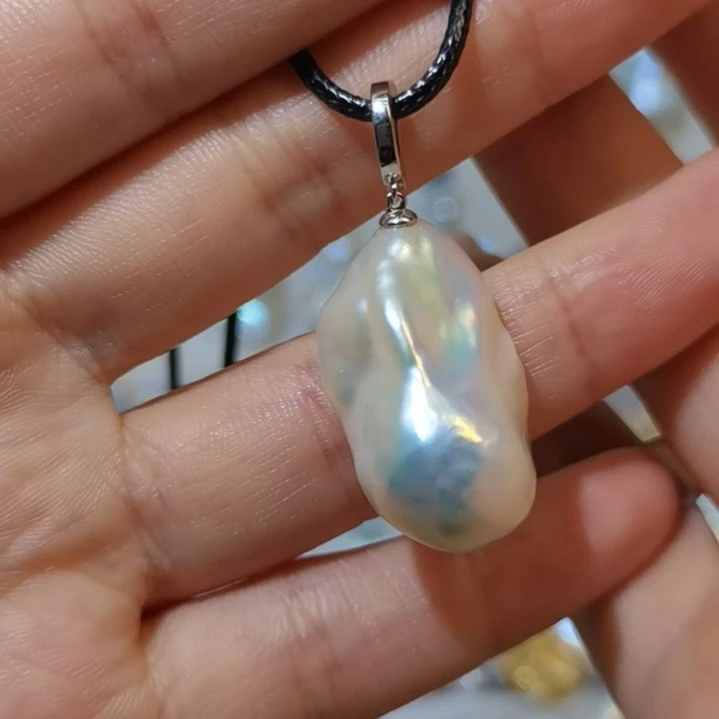 银S925镶嵌淡水珍珠吊坠(赠链)