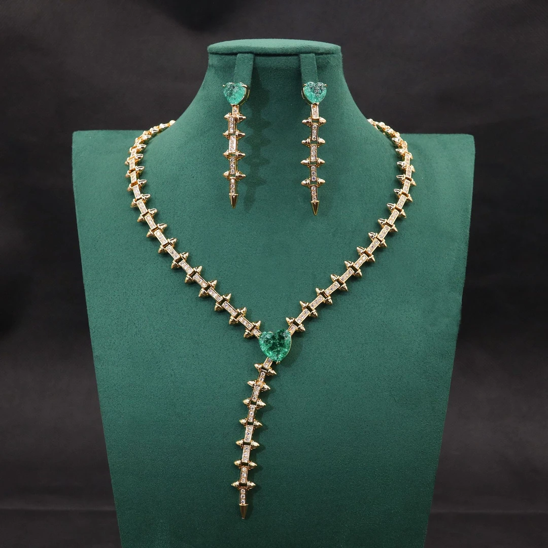 铜合金合成锆石项链 Q09 蛇骨项链套装