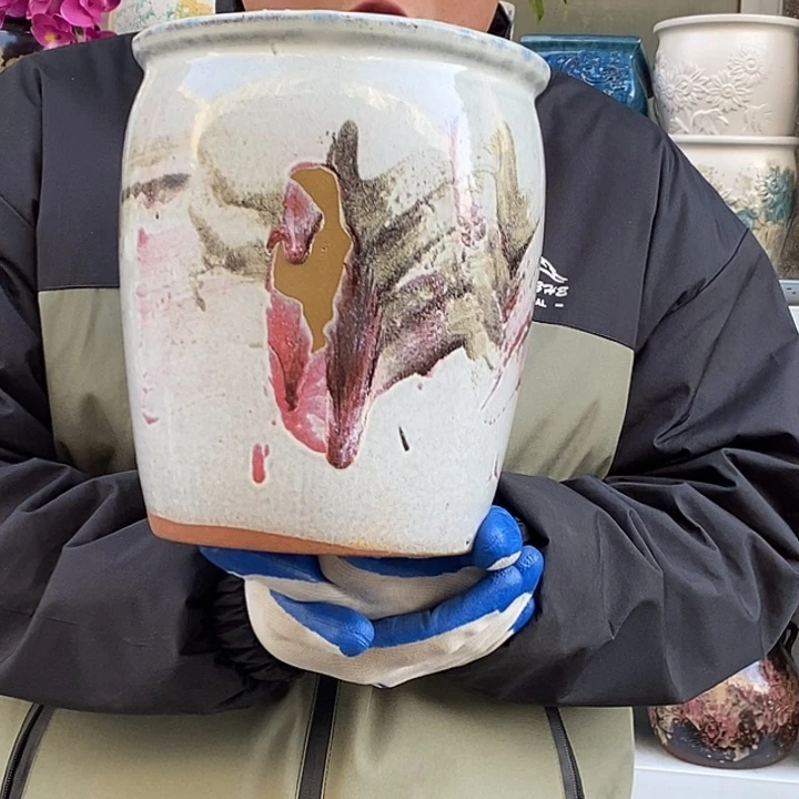 紫砂花盆口20高25瑕疵