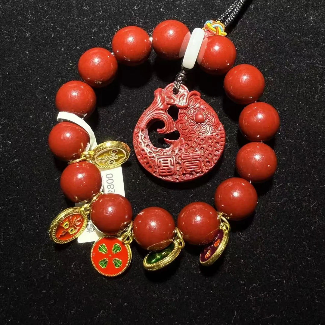 含辰砂工艺品S1292经典文玩手串---zs鱼跃龙门车挂