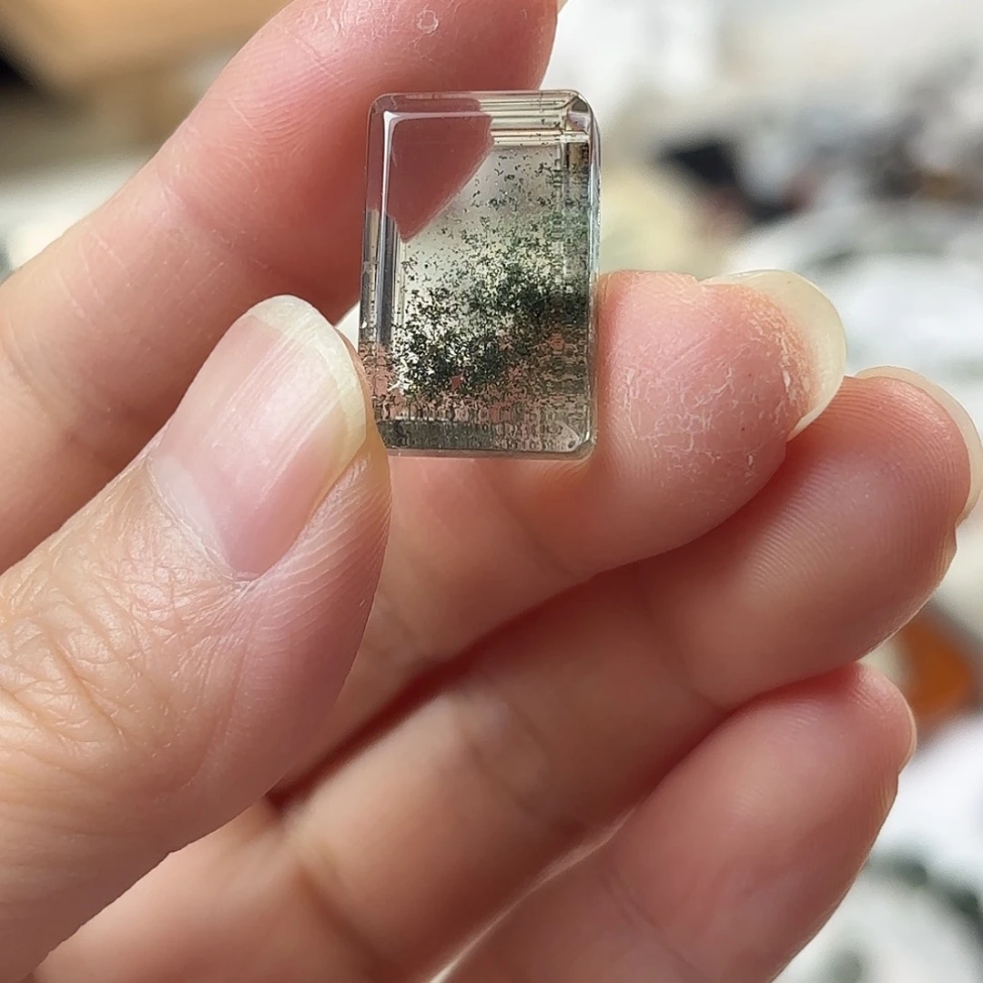 是****大理石磁石巴西天然绿幽灵牌子默认微瑕不退不换