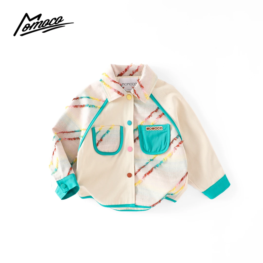 MOMOCO2025款春季新款男童欧若风时尚撞色洋气外套77130107022