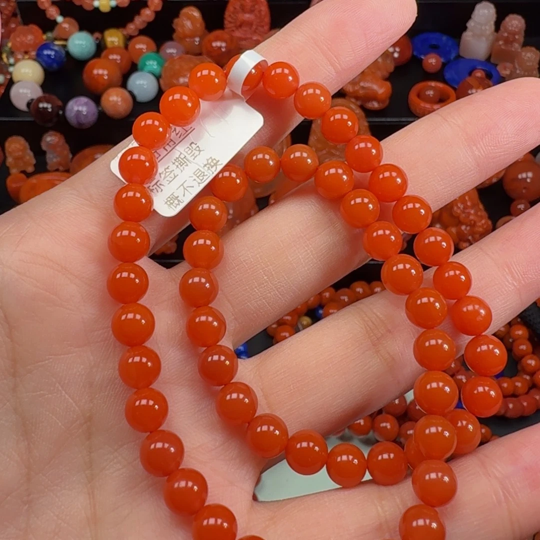 南红玛瑙未镶嵌手串6.5mm