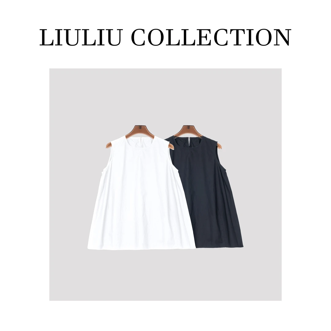 (福利款）显瘦气质款 定制进口高支棉无袖宽松衬衫女上衣- D08