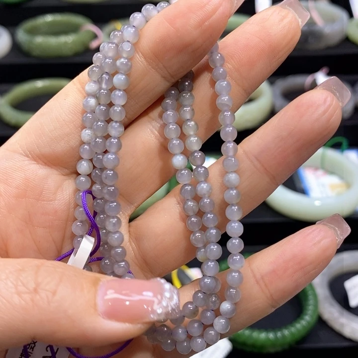 和田玉珠链55圈口33 未镶嵌