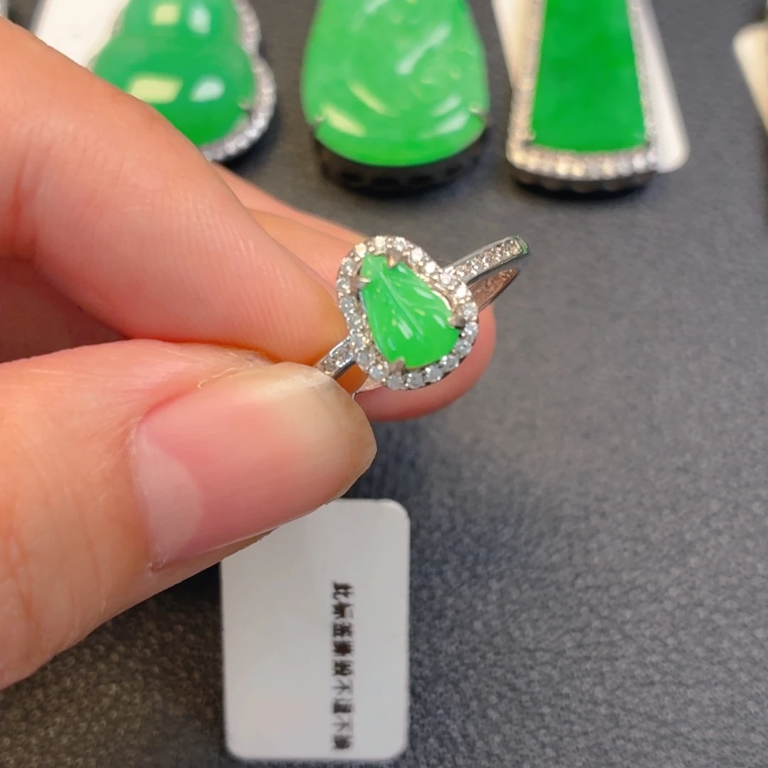 翡翠银S925镶嵌吊坠(不含链)戒指