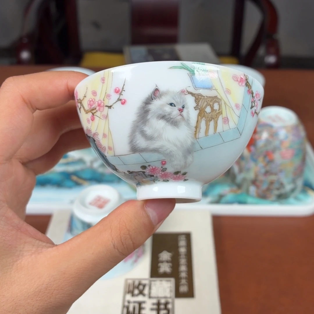 杯子瓷瓷姑娘景德镇陶瓷艺术