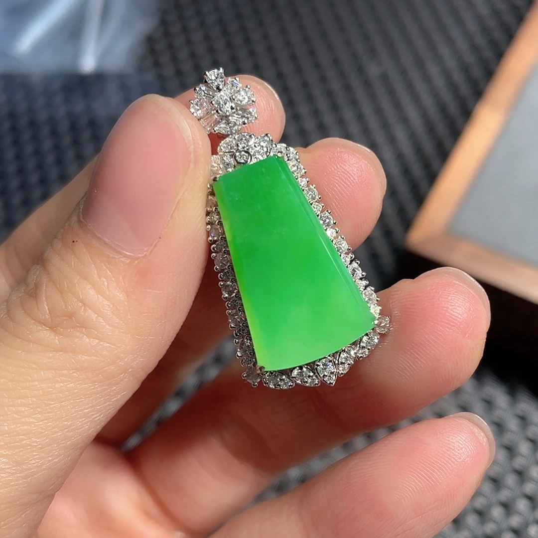 定制翡翠18K金镶嵌γ****无事牌定制镶嵌尾款