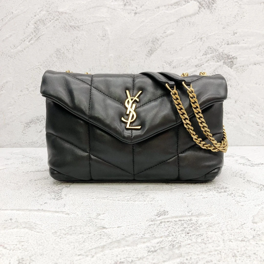 99新 YSL/圣罗兰 YSL 黑金云朵包 25090091-02