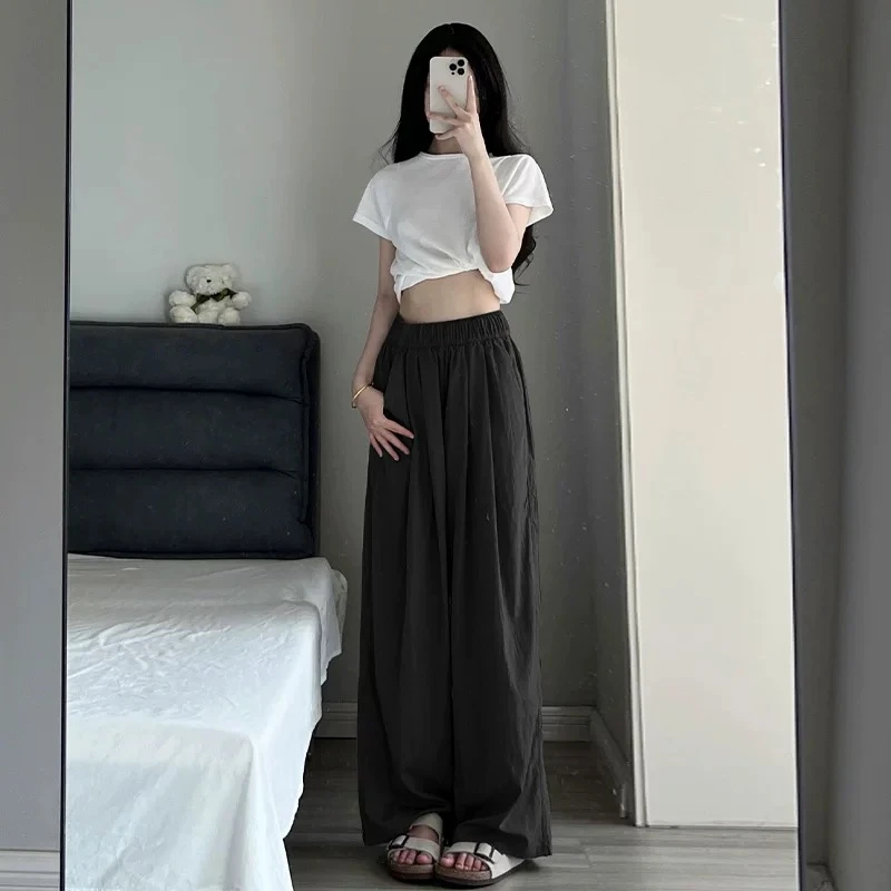 山本裤阔腿裤女显瘦高腰宽松遮肉裤
