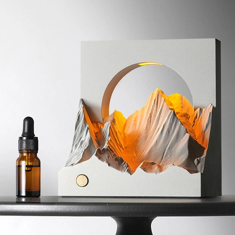 日照金山香薰灯礼品水泥氛围灯床头灯小夜灯生日礼物女生