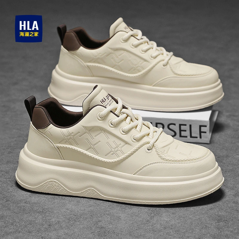 HLA/海澜之家男鞋秋季新款潮流百搭休闲学生板鞋男士增高低帮潮鞋