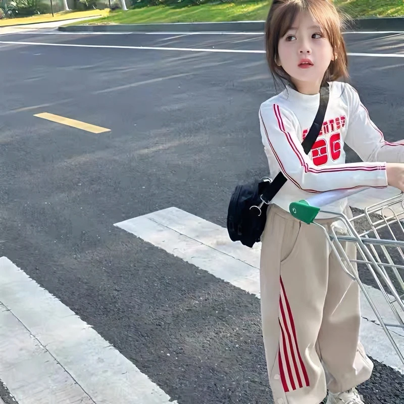 38047女童户外运动休闲套装2023洋气新款儿童衣服两件套春秋季