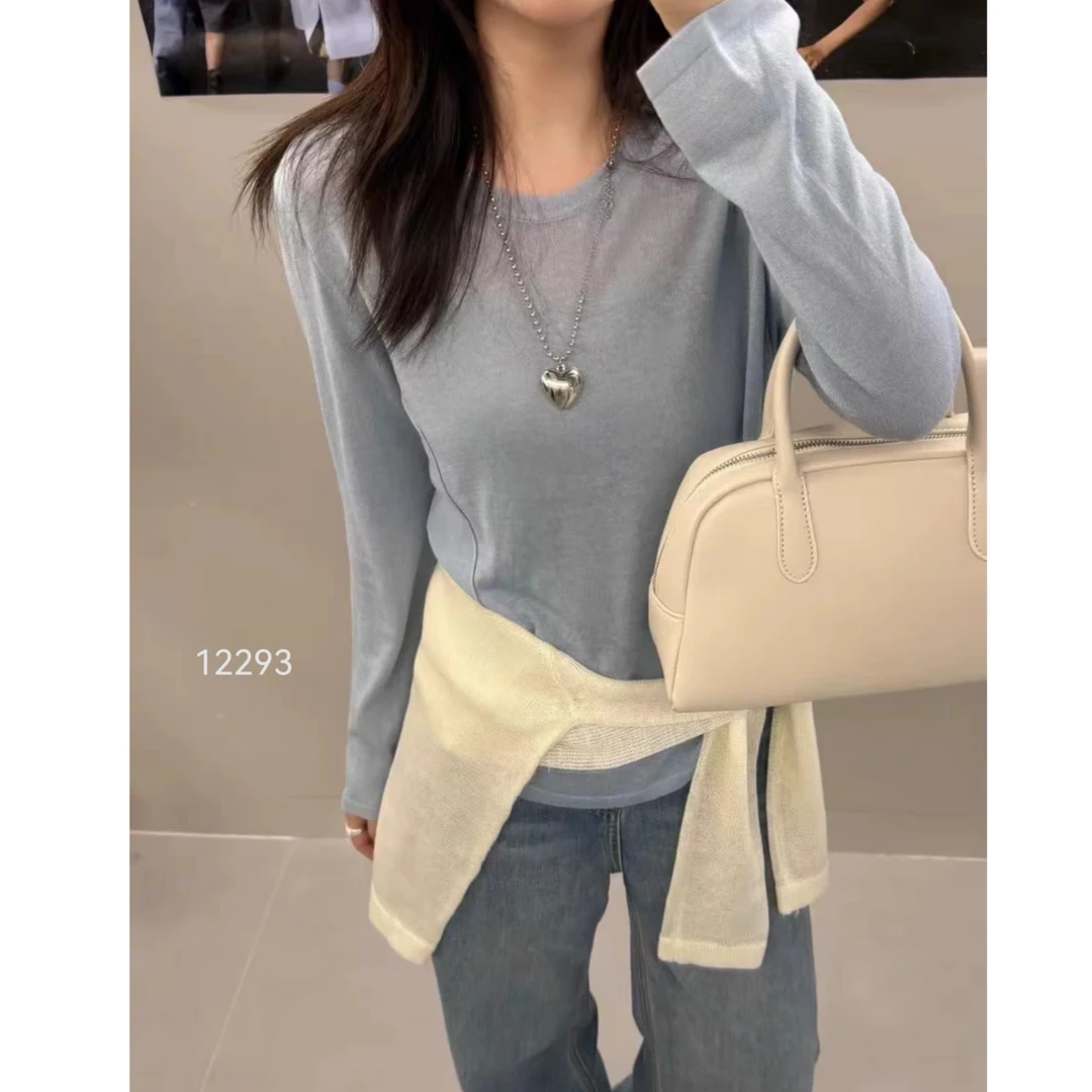 12293 （部分无水洗唛，介意慎拍）SANFAN新款后背U型蕾丝防晒长袖