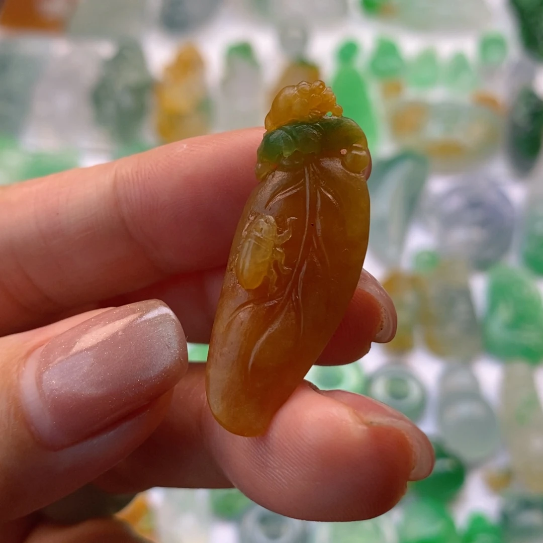 定制翡翠未镶嵌叶子