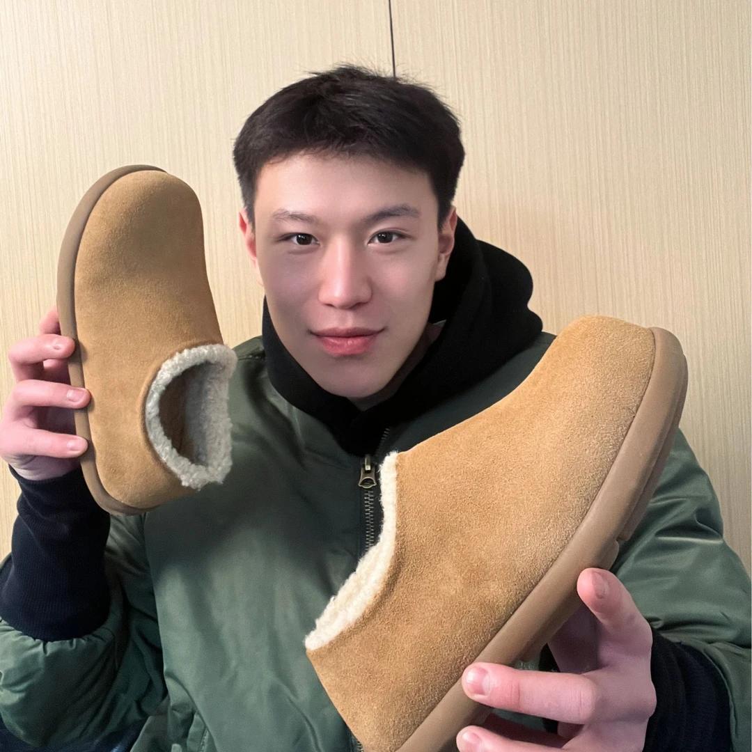 穆勒小土豆牛皮全包真皮博肯保暖雪地靴女2025新款冬季勃肯木头