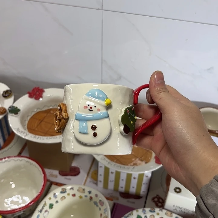 搪瓷高颜值圣诞水杯咖啡