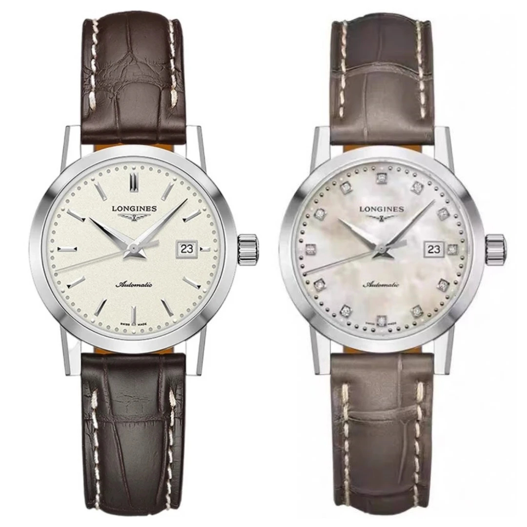 99新 Longines/浪琴 经典1832/机械/贝母钻刻/表径30mm/女士腕表